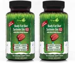 Irwin Naturals Body Fat Diet System-Six RED bottle front view for weight management