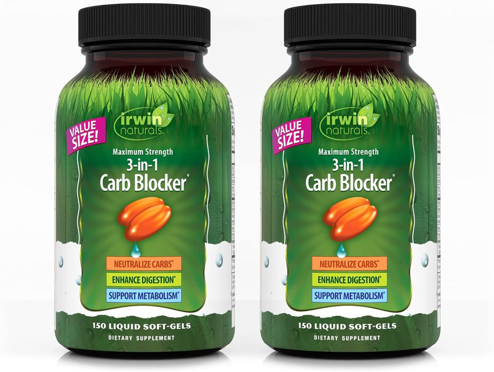 Irwin Naturals carb blocker bottle front supports carb handling during meals.