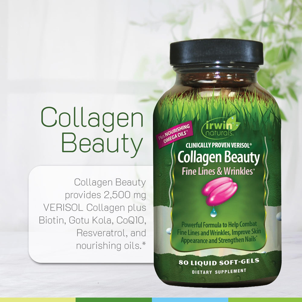 Ingredient panel on Irwin Naturals Collagen Beauty bottle
