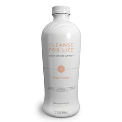 Isagenix Cleanse for Life peach mango bottle ready for daily cleanse routine.
