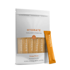 Isagenix Hydrate orange sticks ready to mix for refreshing workout hydration