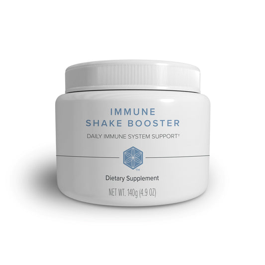 Isagenix Immune Shake Booster bottle front view showing unflavored formula for easy daily mixing.