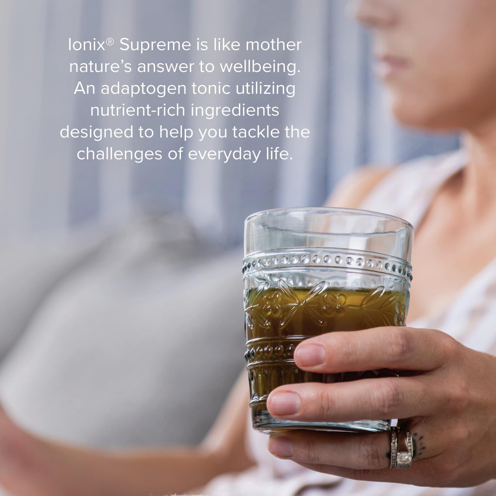 Ionix Supreme bottle showcasing natural fruit flavor for easy daily use.