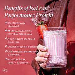 Isagenix IsaLean Shake pouring into glass for a protein-rich post-workout drink.