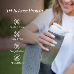 Isagenix Tri-Release Protein vanilla custard scoop for a balanced protein boost