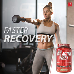 iSatori 100% Bio-Active Whey nutrition label featuring 25 g protein per serving