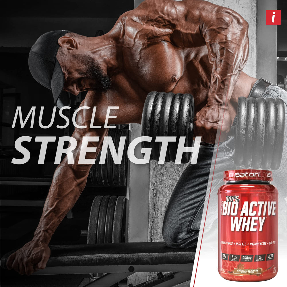 iSatori 100% Bio-Active Whey shake in a glass for a smooth drink