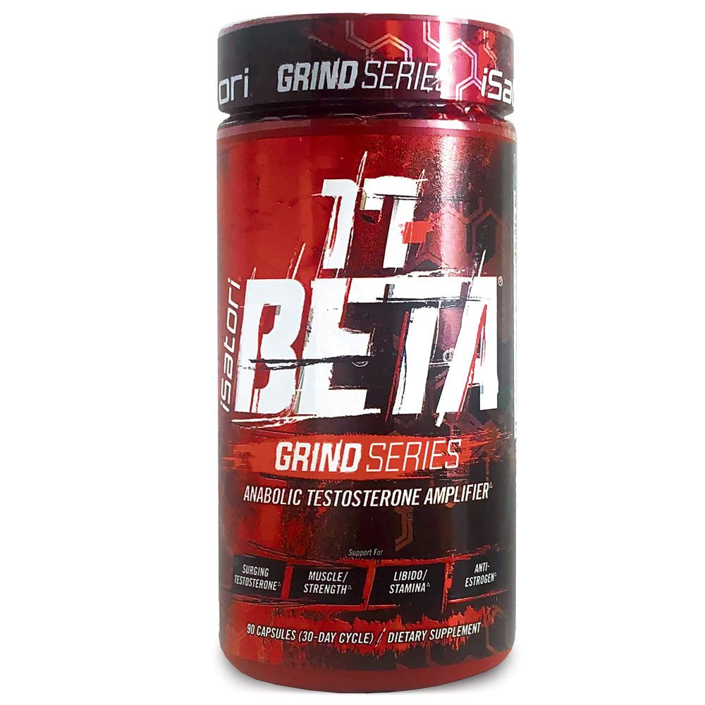 iSatori 17-BETA bottle closeup for lean gains during training.