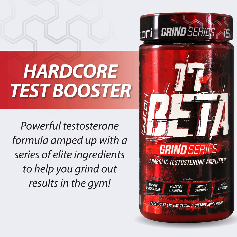 iSatori 17-BETA label close-up highlights fenugreek and DHEA ingredients.