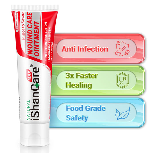 iShanCare Advanced Wound Healing Ointment bottle for on-the-go skin protection.
