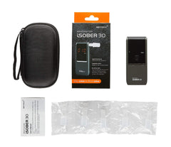iSOBER30 packaging box: ready-to-use kit with simple setup and manual.