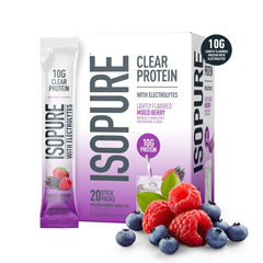 Isopure Clear Protein Stick Pack close-up of a compact single-serve packet for on-the-go