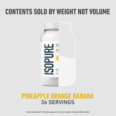 Isopure Clear Whey glass with finished drink, quick-dissolve in water.