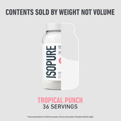 Isopure Clear Whey Isolate ingredient list highlights five-ingredient formula for clarity
