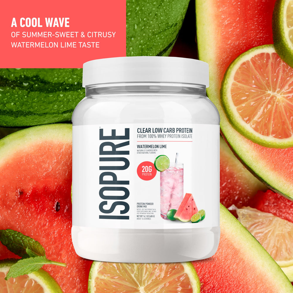 Measuring scoop with Isopure Clear Whey Isolate emphasizes simplicity