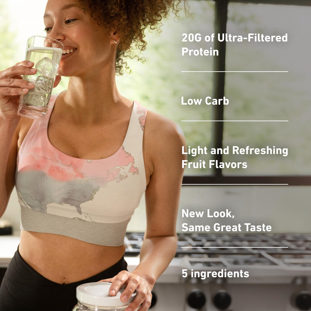 Isopure label close-up shows clean ingredients and lactose-free promise.