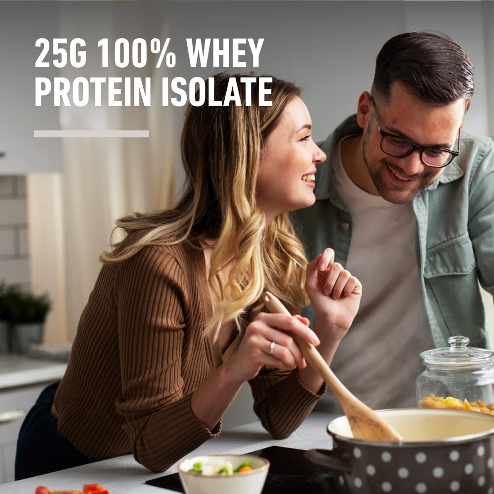 Isopure ingredients panel highlights an eight-ingredient keto-friendly blend.