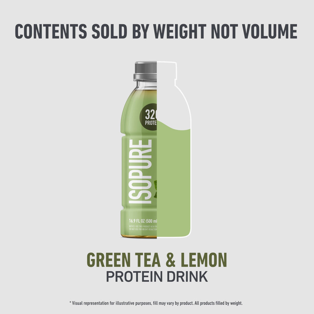 Isopure Ready-to-Drink 16.9oz bottle on a table, grab-and-go protein.
