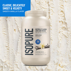 Glass of Isopure Vanilla Whey Shake, smooth and satisfying.