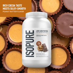 Isopure whey isolate powder scoop close-up for convenient protein portion