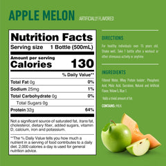 Isopure Apple Melon flavor graphic highlighting zero sugar.