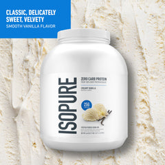 Isopure Zero Carb whey powder on a spoon for a quick option.