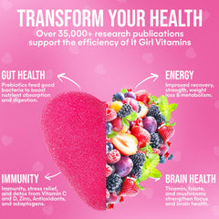 It Girl Vitamins beauty-focused greens gummies support outer glow from gut health.