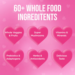 It Girl Vitamins pink heart gummies close-up highlighting tasty daily nutrition.