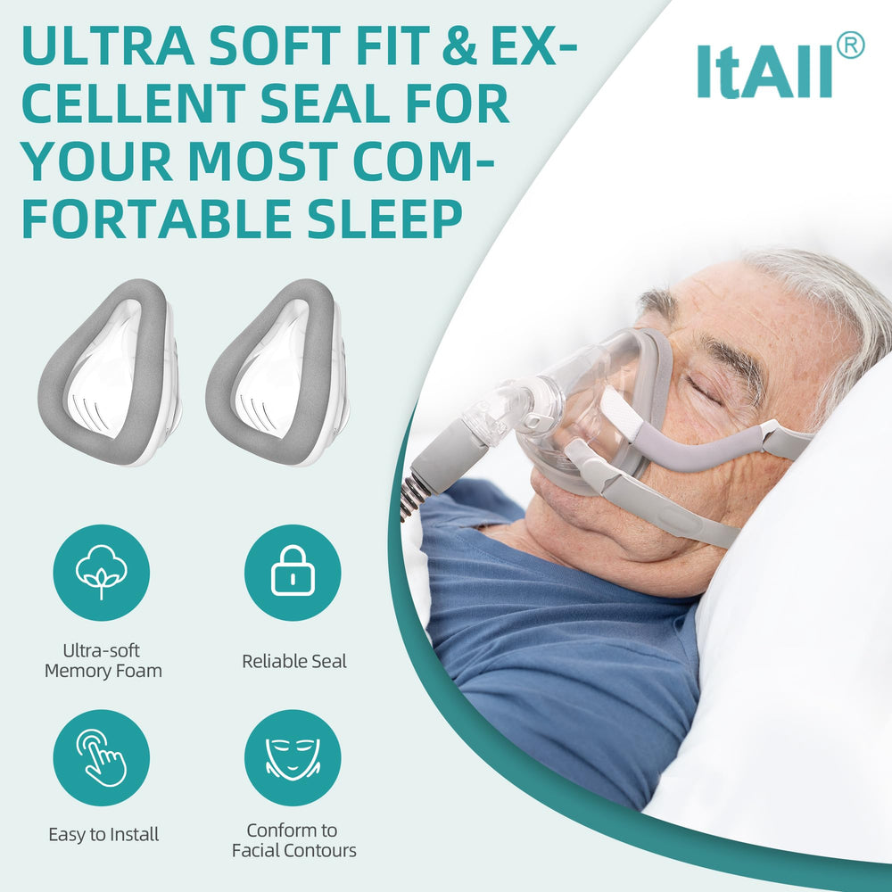 ItAll memory-foam cushion with nose-bridge focus provides breathable comfort and seal.