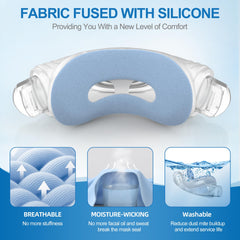 ItAll N30i cushion leak-proof seal closeup emphasizes secure fit with reduced nasal pressure.