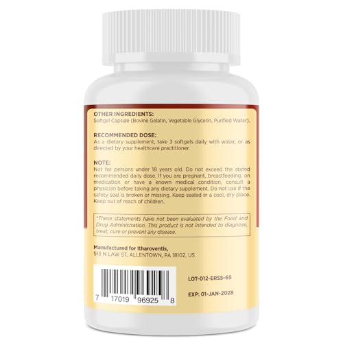 Itharoventis omega-3 softgels bottle provides EPA and DHA support.