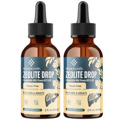 Itharoventis Zeolite Detox Liquid Drops bottle being poured for easy daily use.