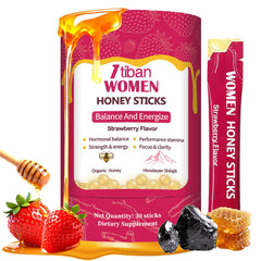 Itiban Shilajit Honey Sticks strawberry pack—convenient daily energy support.