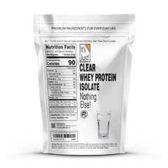 It's Just! Clear Whey Isolate mixed in water for a light, clear shake.