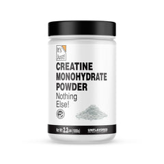 It's Just! Creatine Monohydrate powder bottle, pure and lab-tested for reliable daily workouts.