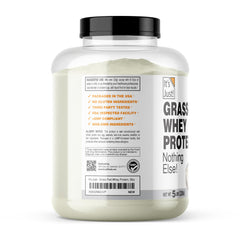 It's Just! whey protein bottle pour showing quick-mix convenience for your shakes.