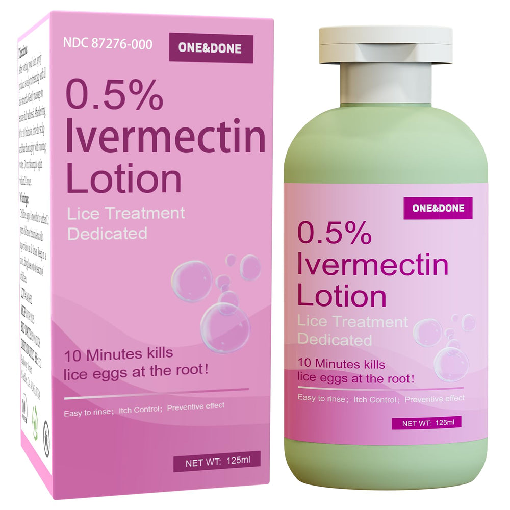 ivormetn bottle showing lice treatment lotion for easy at-home use