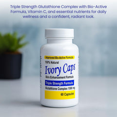 Ivory Caps vegan non-GMO label signals clean daily supplement for plant-based routines.