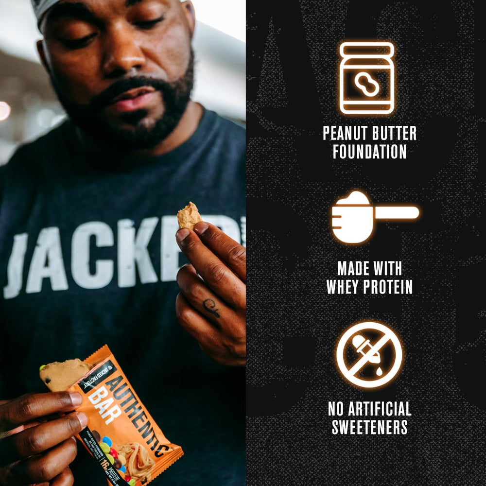 Authentic Bar on-the-go lifestyle scene, packaged for easy snacking.