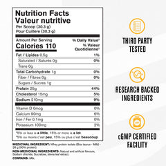 Gym label detail on ISO Whey bottle emphasizes quality ingredients