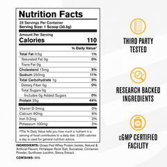 Jacked Factory Authentic ISO whey nutrition facts label emphasizes high protein with minimal sugar.