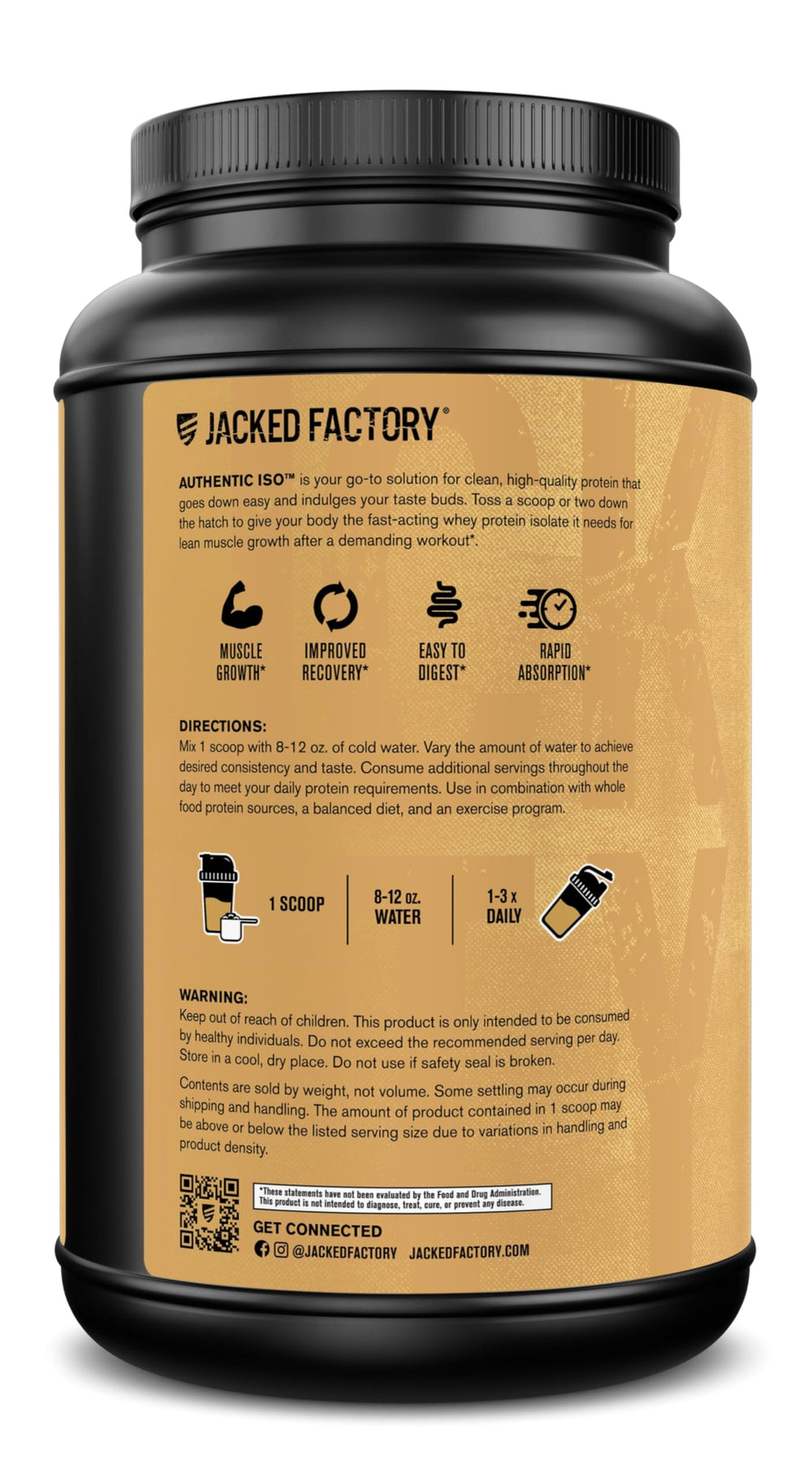 Jacked Factory shaker bottle with ISO protein powder dissolving smoothly.