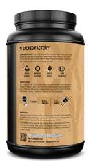 Jacked Factory Authentic ISO whey textured powder closeup reveals fine ultrapure particles.
