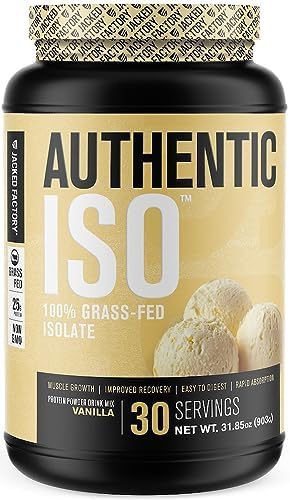 Vanilla label on ISO Whey bottle signals clean, low-sugar protein option