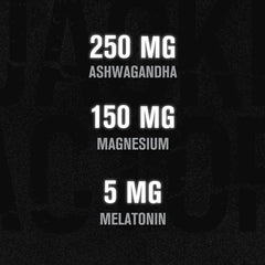 Jacked Factory Build PM ashwagandha ingredients image suggests calm recovery after workouts.