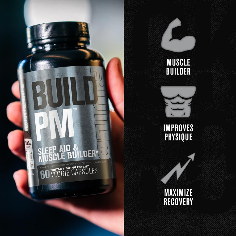 Jacked Factory Build PM tart cherry capsules highlight natural sleep support for athletes.