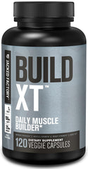 Jacked Factory Build-XT bottle with capsules for daily muscle support.