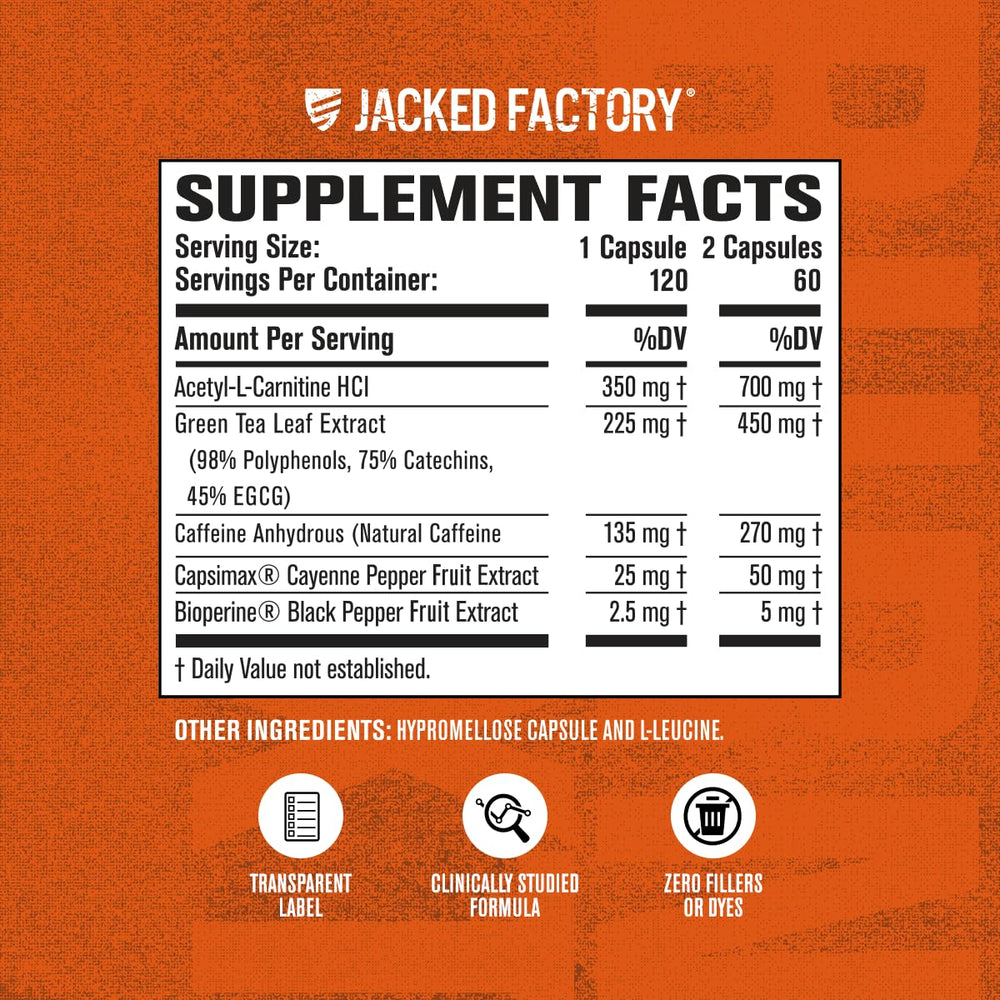 Green tea extract note on Burn-XT packaging for metabolism support.