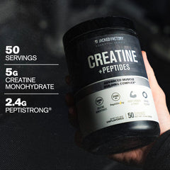 Unflavored Jacked Factory powder in a shaker for easy daily use