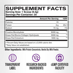 Collagen-ingredient emphasis for hair, skin, and nails in Jacked Factory product.